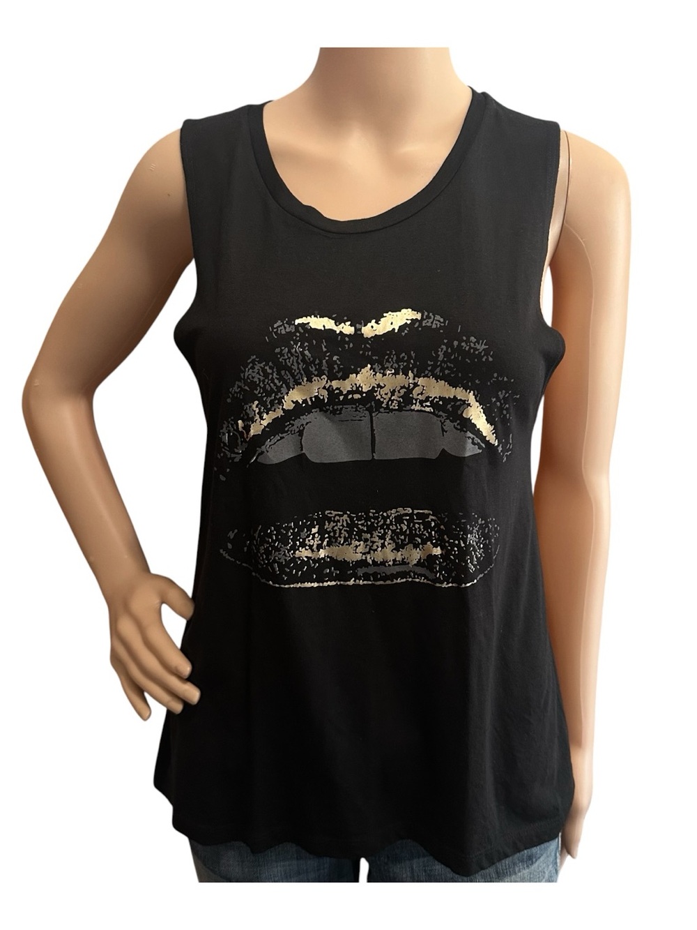 Express One Eleven Foil Kiss Tank top XS Retro